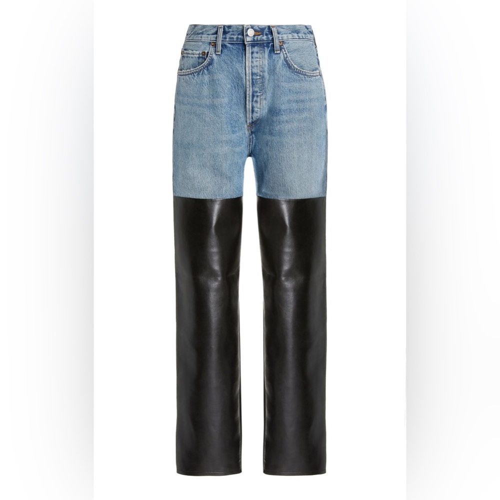 AGOLDE denim/leather 90s Pinch Jeans